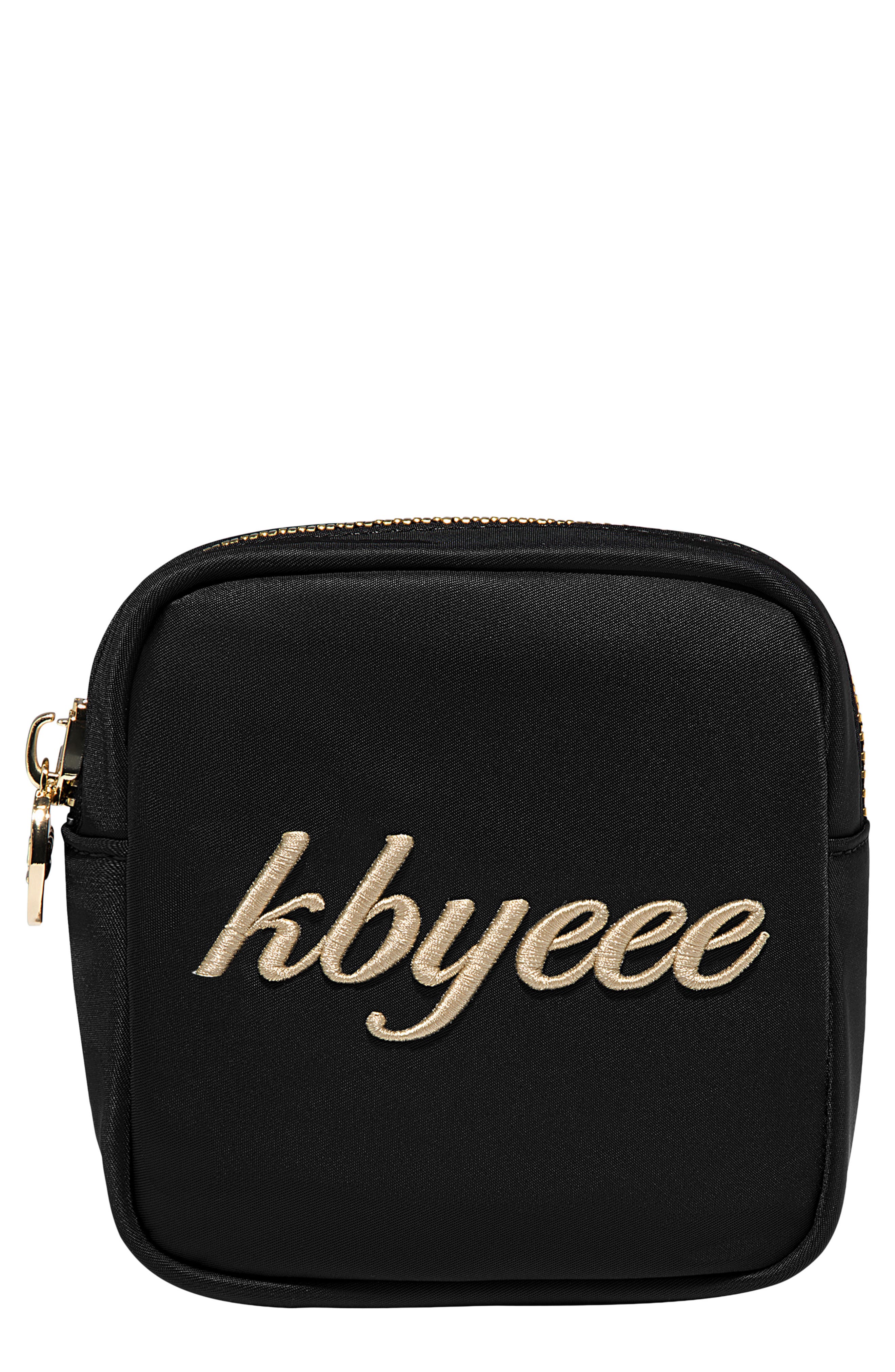 Mini Kbyeee Embroidered Pouch, Main, color, NOIR