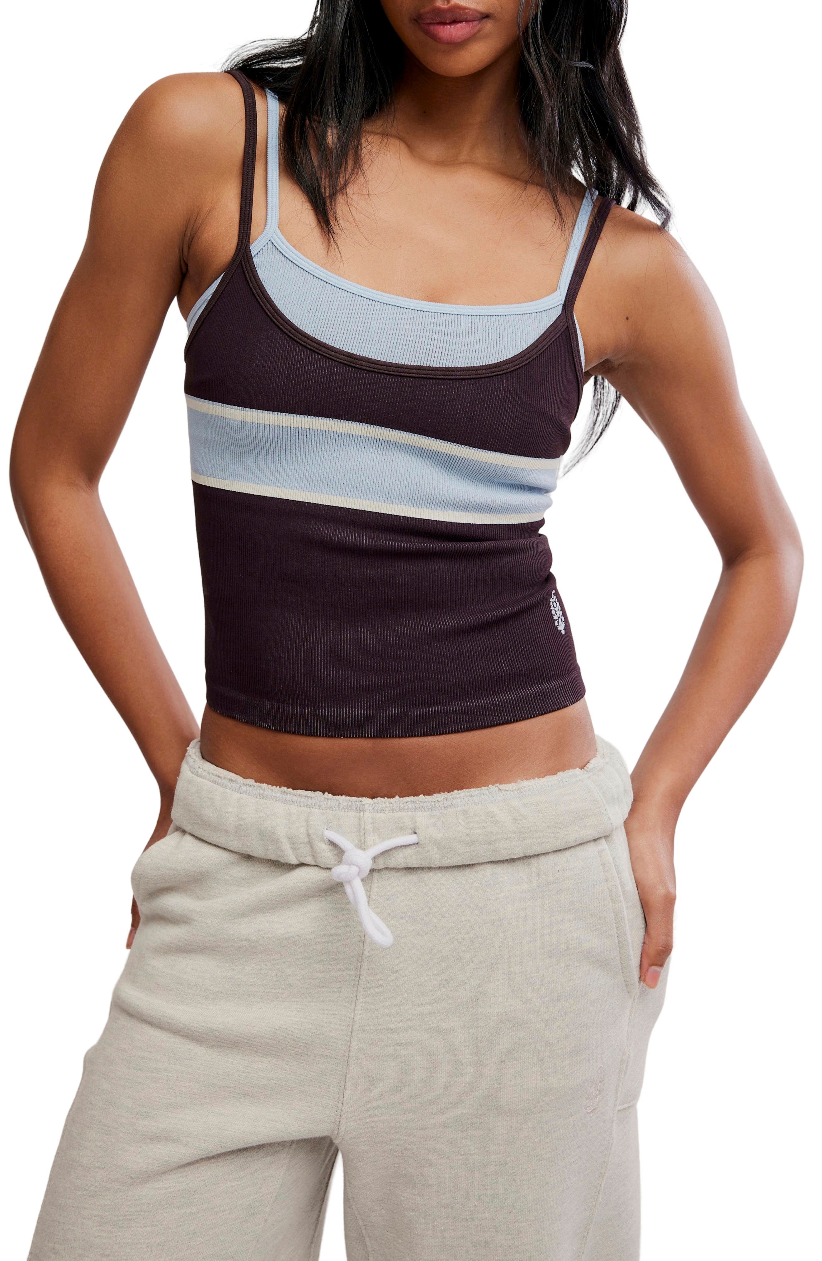 Free People All Clear Rib Tank In Brown
