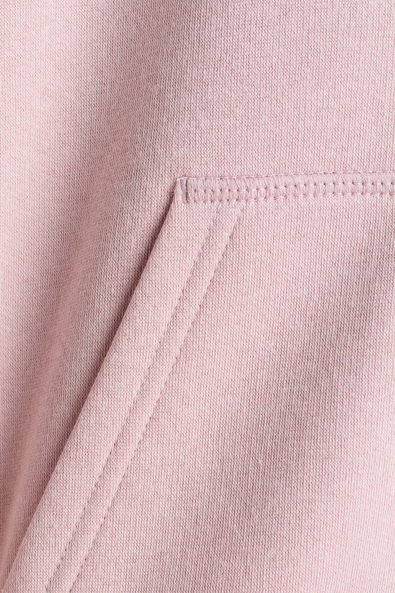 Zip-through Brushed-inside Hoodie, Alternate, color, Light dusty pink
