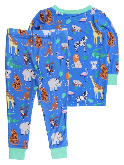 Rufflebutts Gender Inclusive Softsnooze Long Sleeve Pajama Set In Blue
