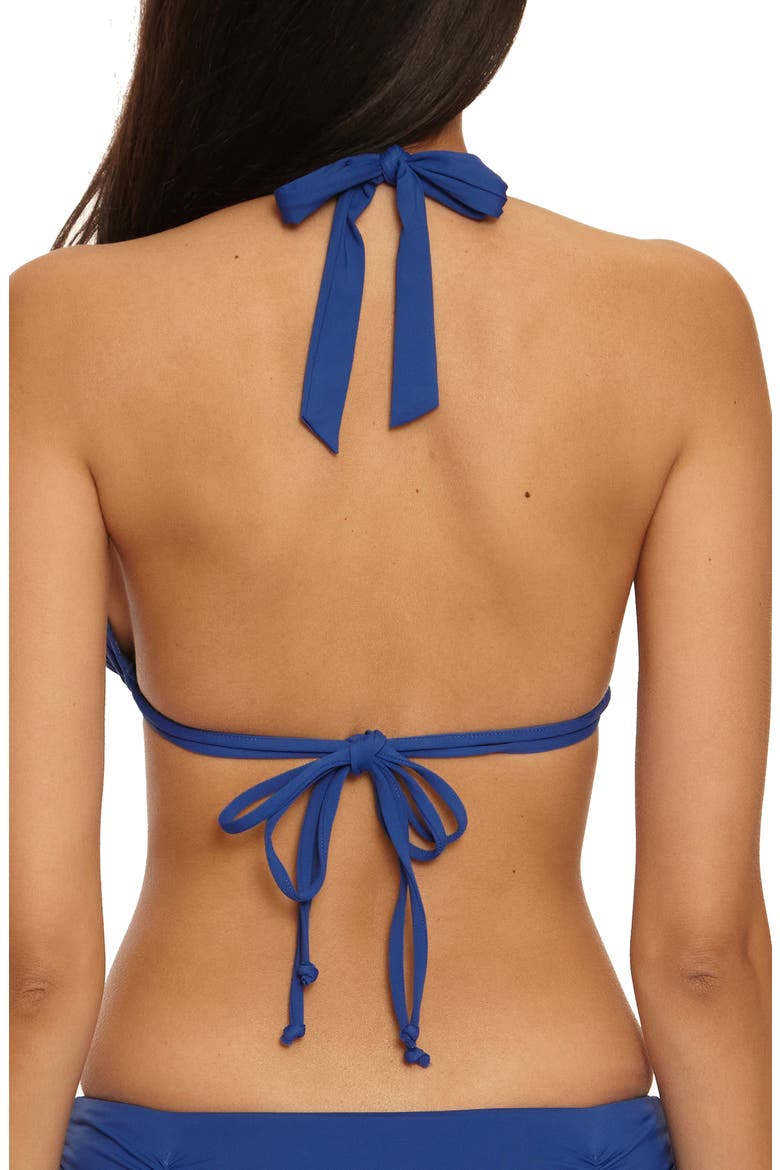Color Code D Triangle Bikini Top, Alternate, color, NAVY