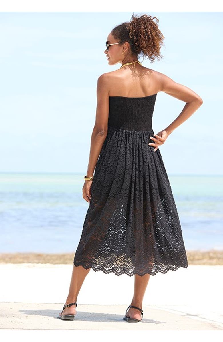 LASCANA Women's Convertible Lace Dress, Alternate, color, Black