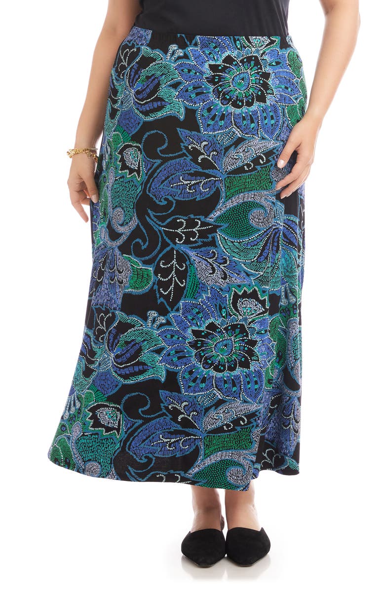 Karen Kane Floral Print Bias Cut Midi Skirt, Main, color, Print