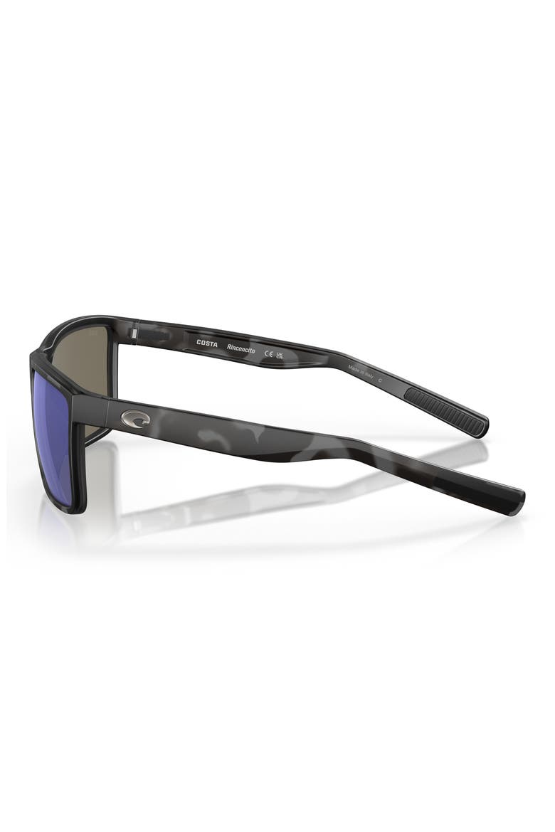 Rinconcito 60mm Polarized Mirrored Rectangular Sunglasses, Alternate, color, TIGER SHARK / BLUE MIRROR 580G