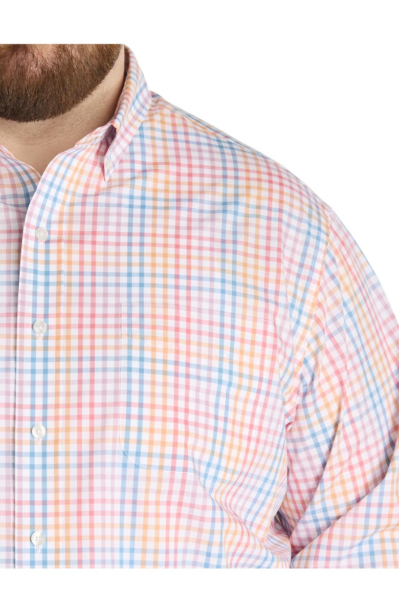 Oak Hill by DXL Big & Tall Plaid Tech Sport Shirt, Alternate, color, Pink Multi