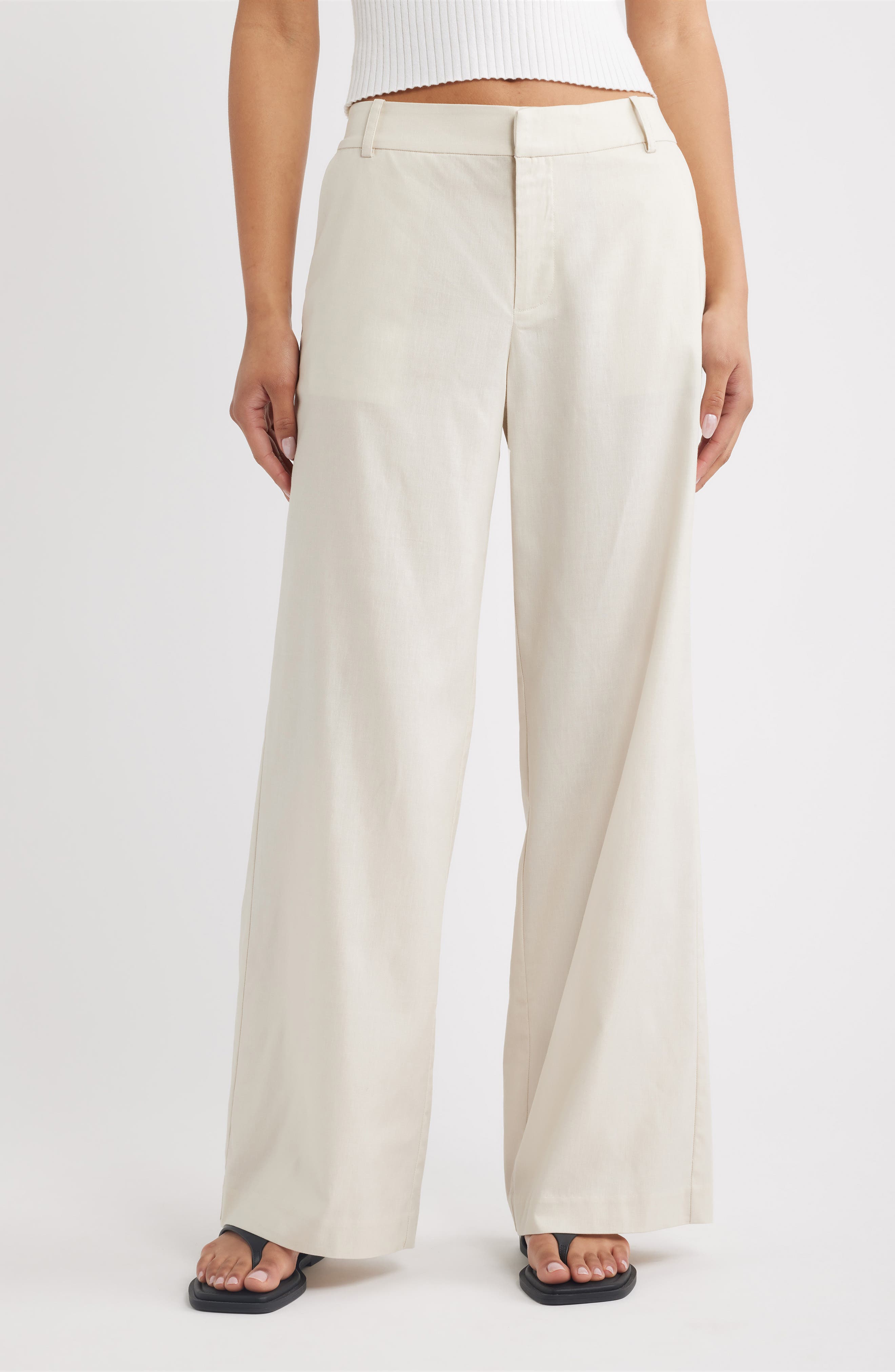 Tencel Lyocell Blend Wide Leg Pants
