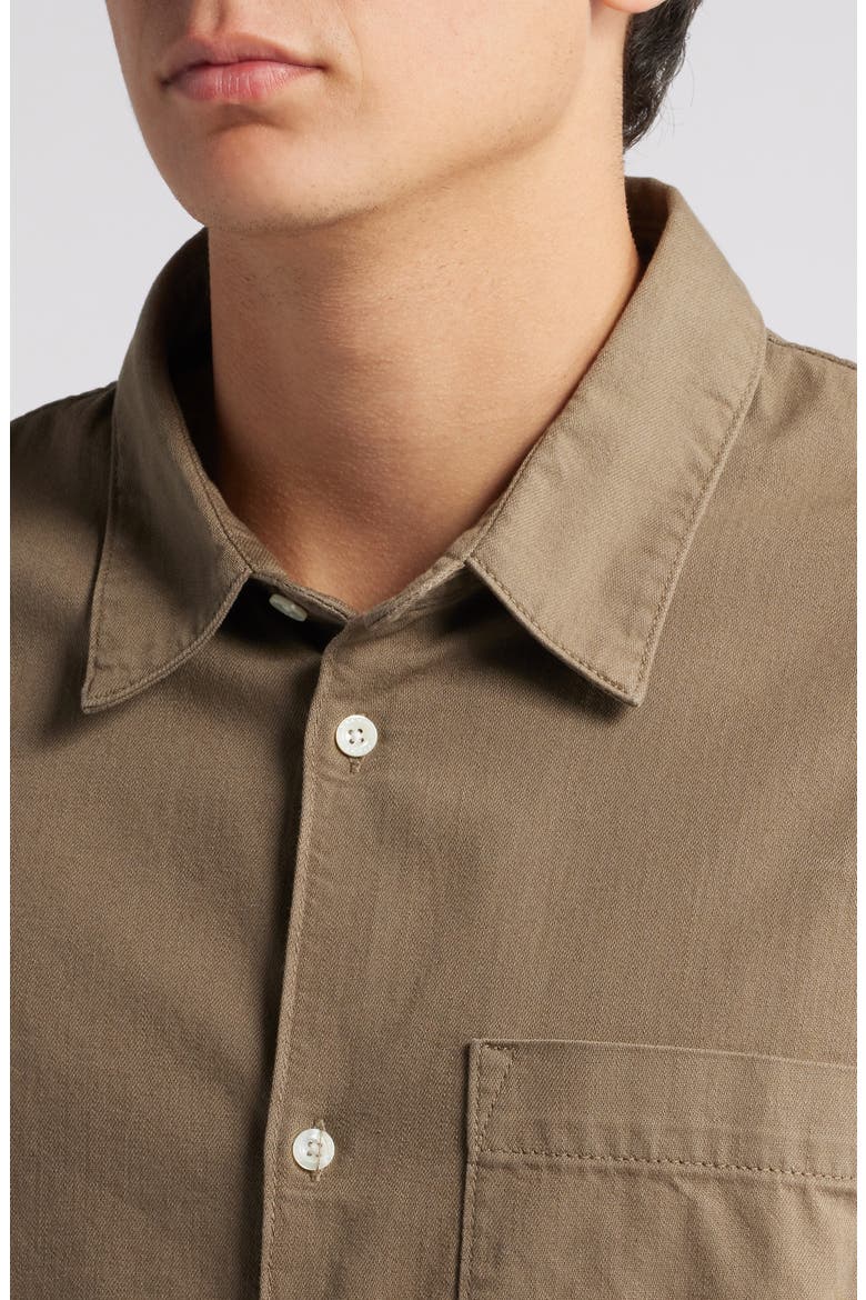 Relaxed Fit Denim Button-Up Shirt, Alternate, color, TAUPE
