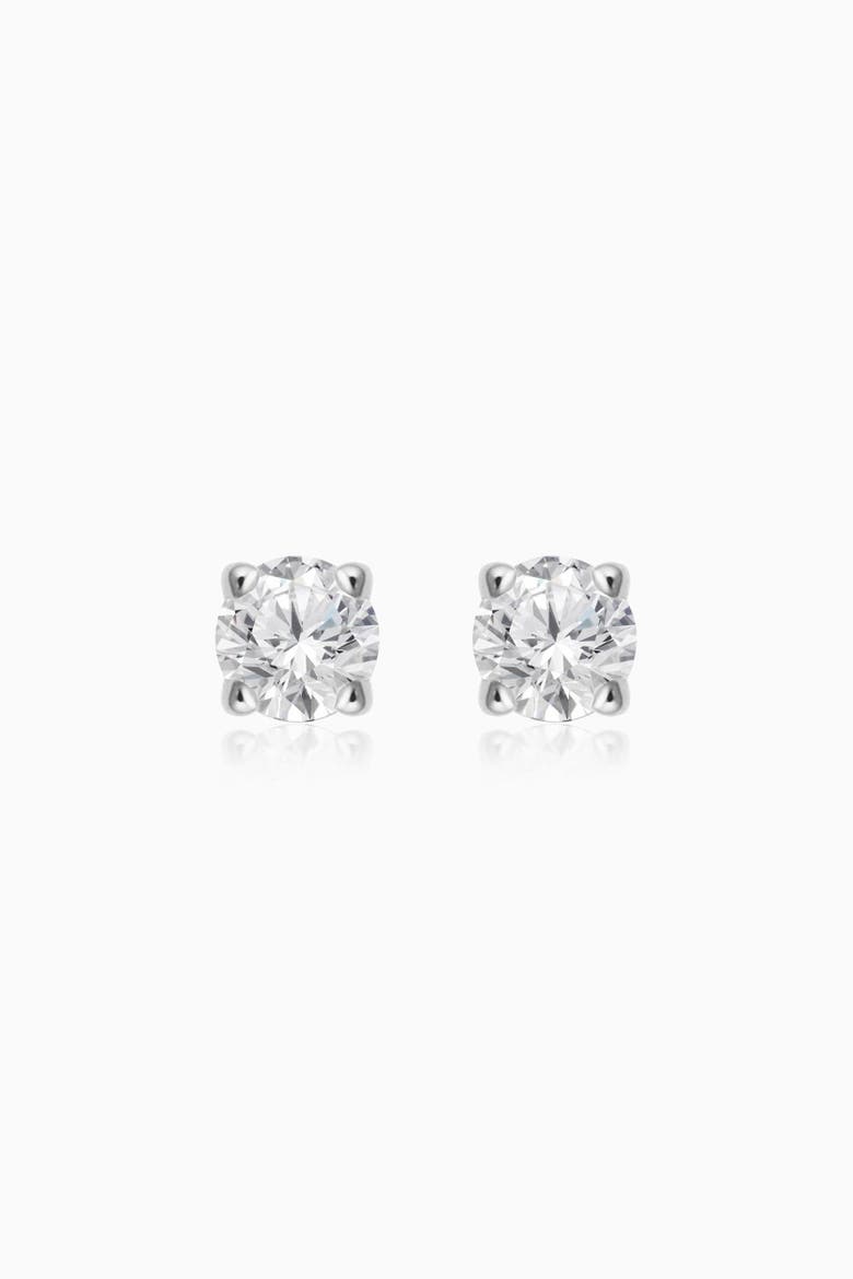 14K White Gold Shine Bright Diamond Small Studs, Main, color, White Gold