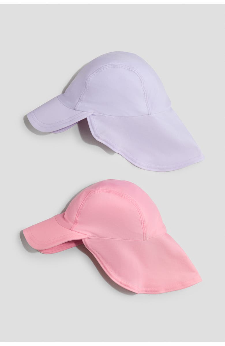 H&M 2-pack Upf 50 Sun Caps, Main, color, Light Purple/Light Pink