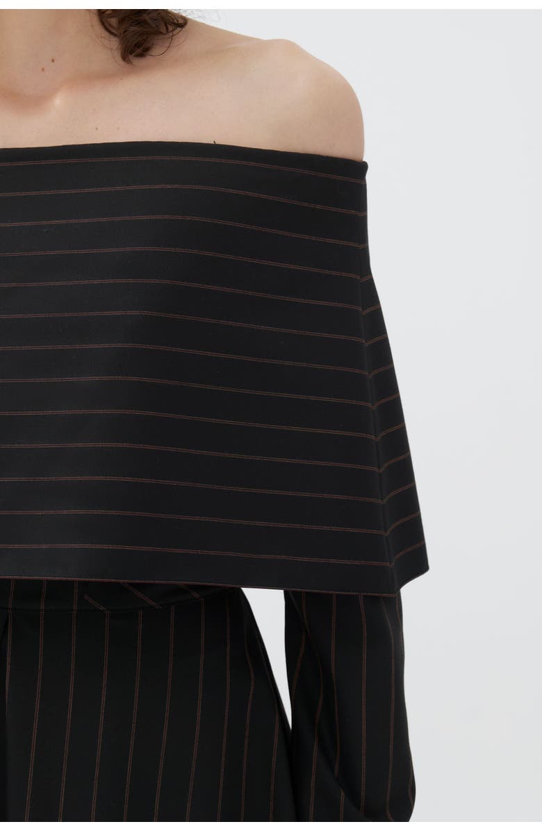 Nocturne Off the Shoulder Striped Dress, Alternate, color,