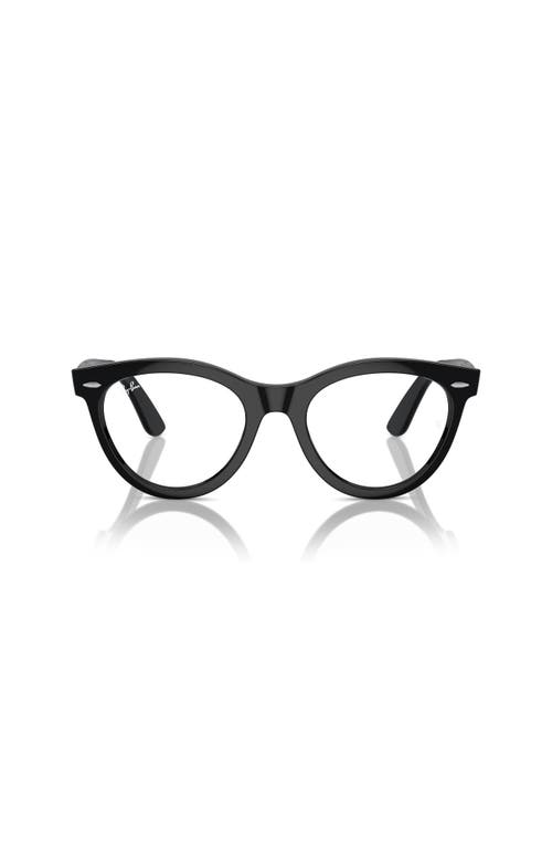 Ray Ban Ray-ban 54mm Round Optical Glasses In Black