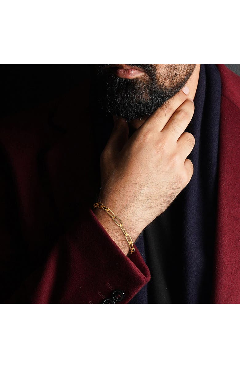 DELMAR 6mm Paper Clip Chain Bracelet, Alternate, color, Gold