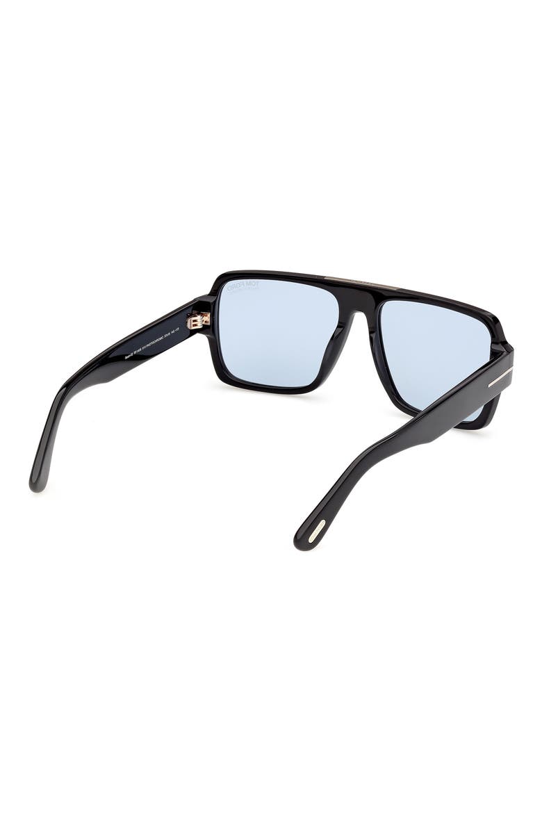Sean 57mm Photochromic Navigator Sunglasses, Main, color, BLACK ROSE GOLD/ LIGHT BLUE