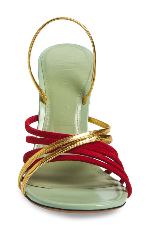 Marni New Wave Slingback Sandal In Z0938 Green/red/gold