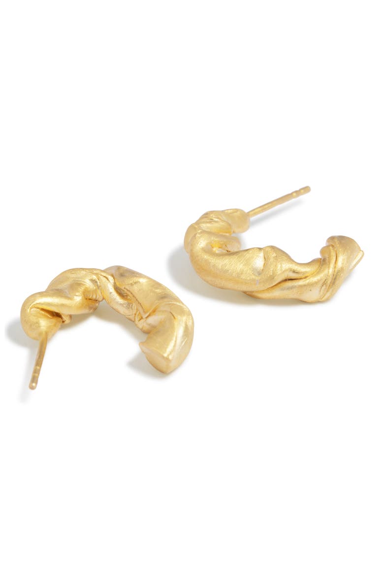 Tumbled Hoop Earrings, Alternate, color, 18CT GOLD PLATED