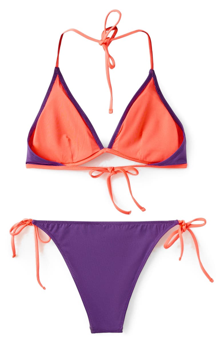 MANGO TEEN Two-Tone Two-Piece Swimsuit, Alternate, color, 