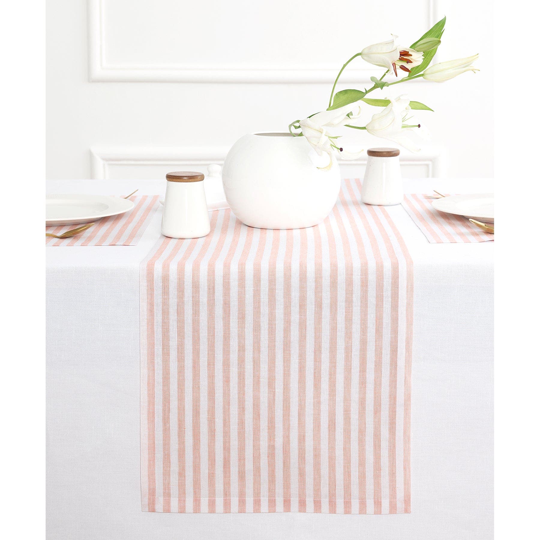 Coral and White