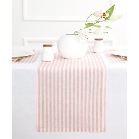 Linen Table Runner for Dining Table, Holiday and Everyday Table Decor - Amalfi Stripe