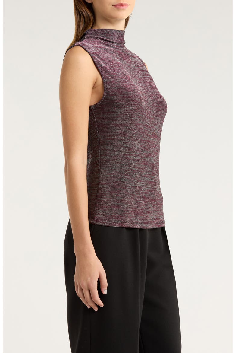 Alora Metallic Sleeveless Mock Neck Top, Alternate, color, SILVER PINK SPACE