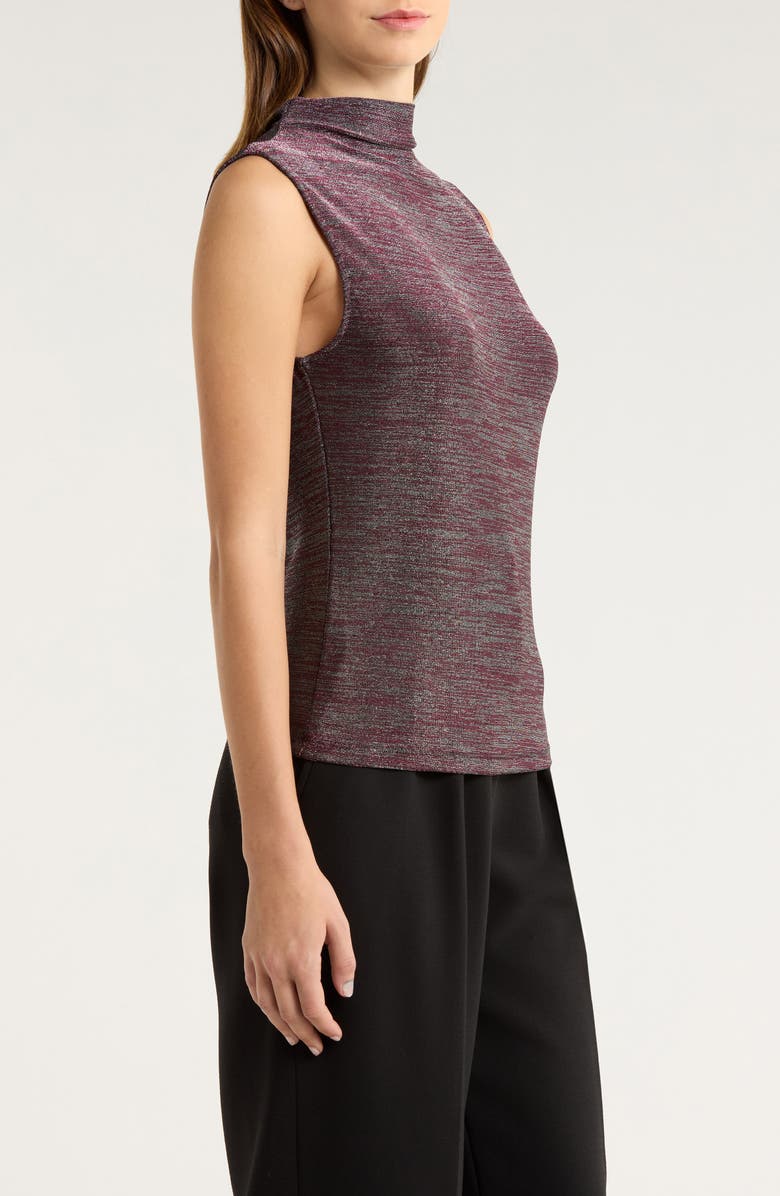 Veronica Beard Alora Metallic Sleeveless Mock Neck Top, Alternate, color, Silver Pink Space