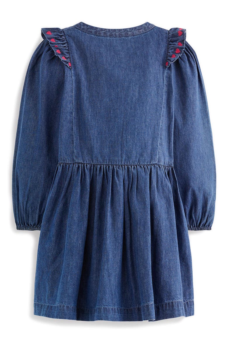 Kids' Frill Shirt Dress, Alternate, color, DENIM HEARTS
