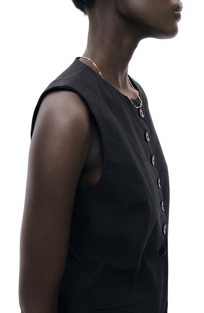MANGO Greta Waistcoat, Alternate, color, Black