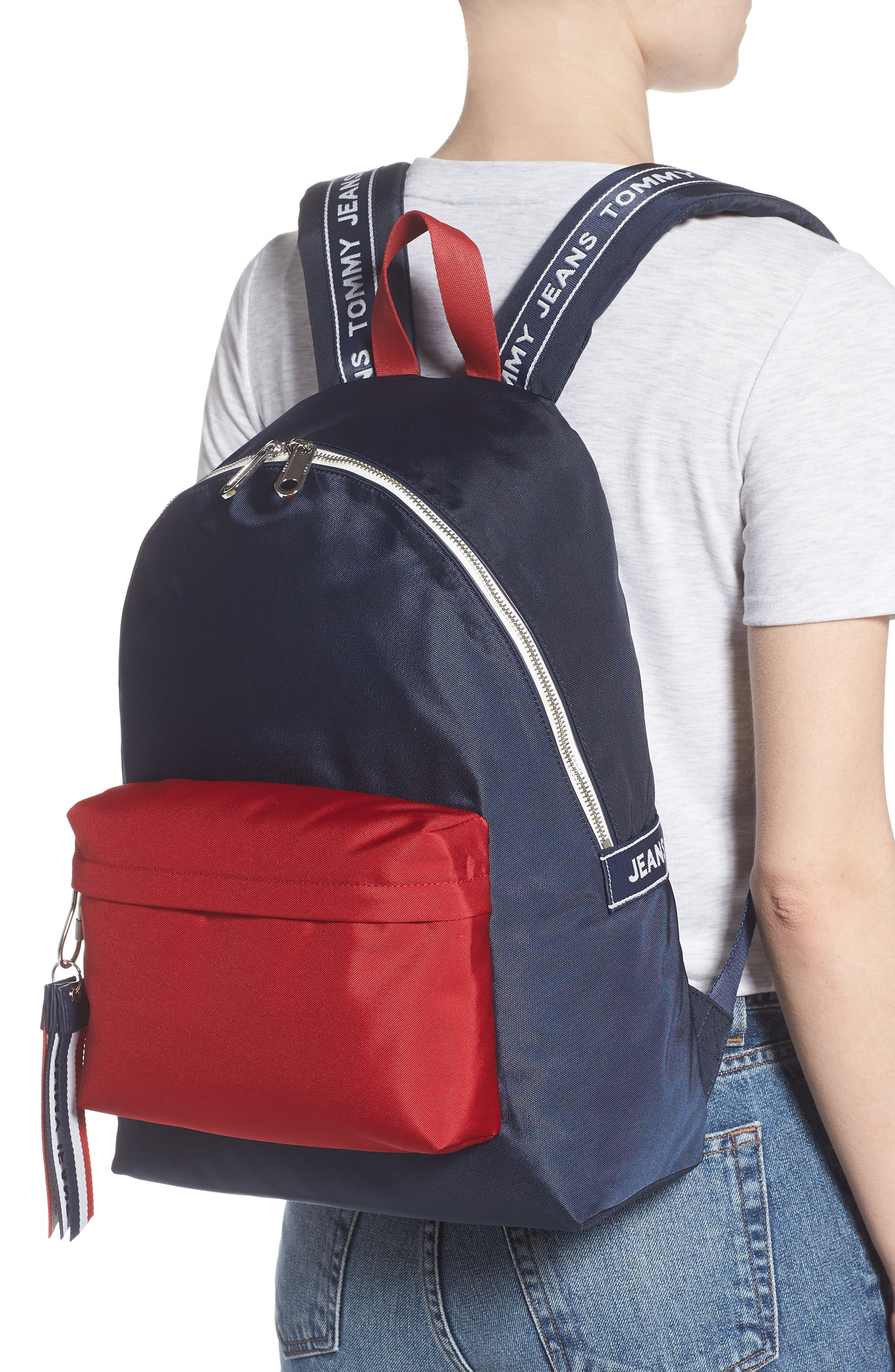 TOMMY JEANS Water Resistant Logo Backpack, Alternate, color, 