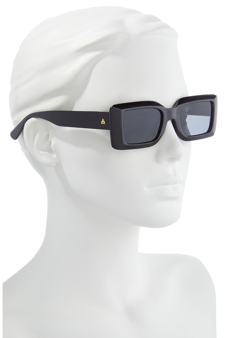 Parallax 50mm Rectangular Sunglasses, Alternate, color, BLACK / SMOKE MONO