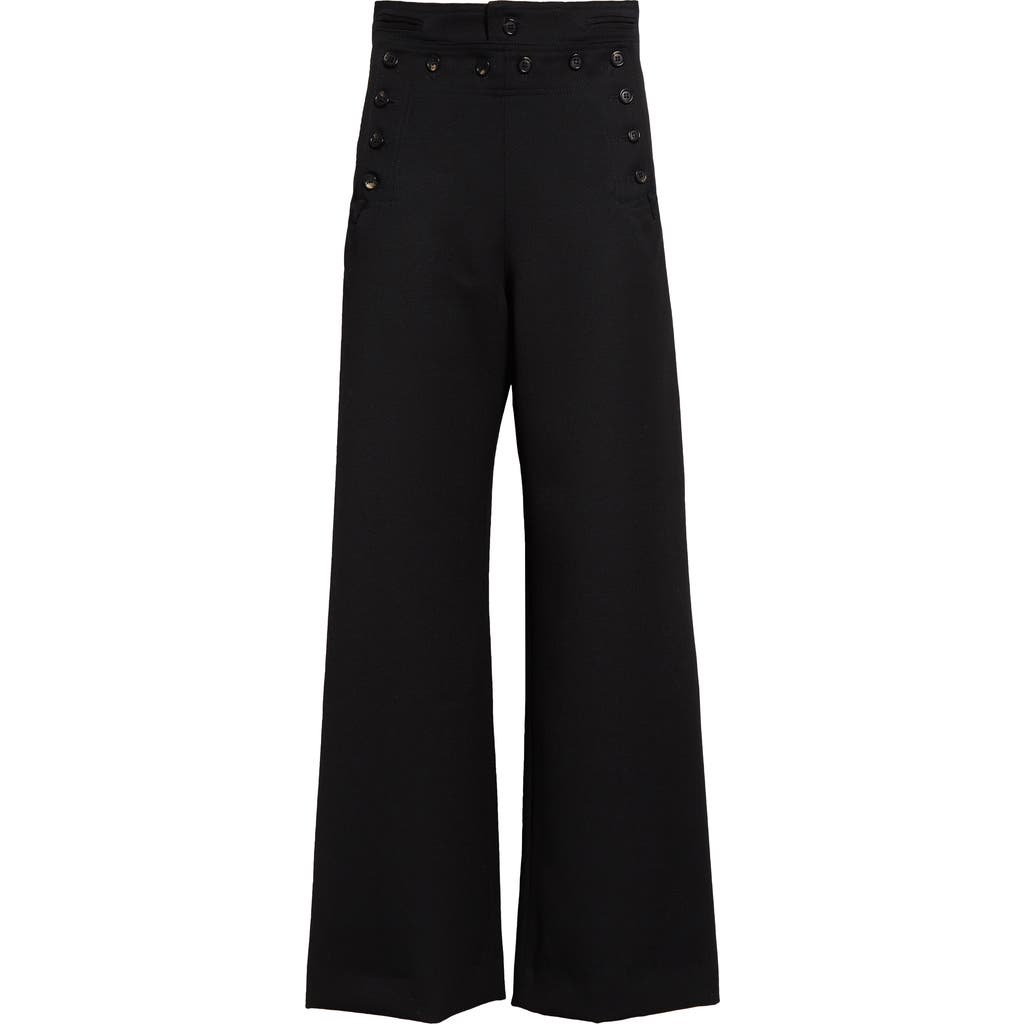 Bode Riding Wool Twill Sailor Trousers In Black