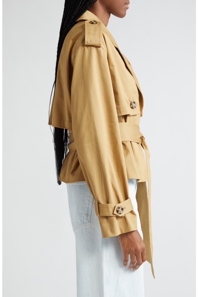 The Charles Crop Trench Coat, Alternate, color, SAND