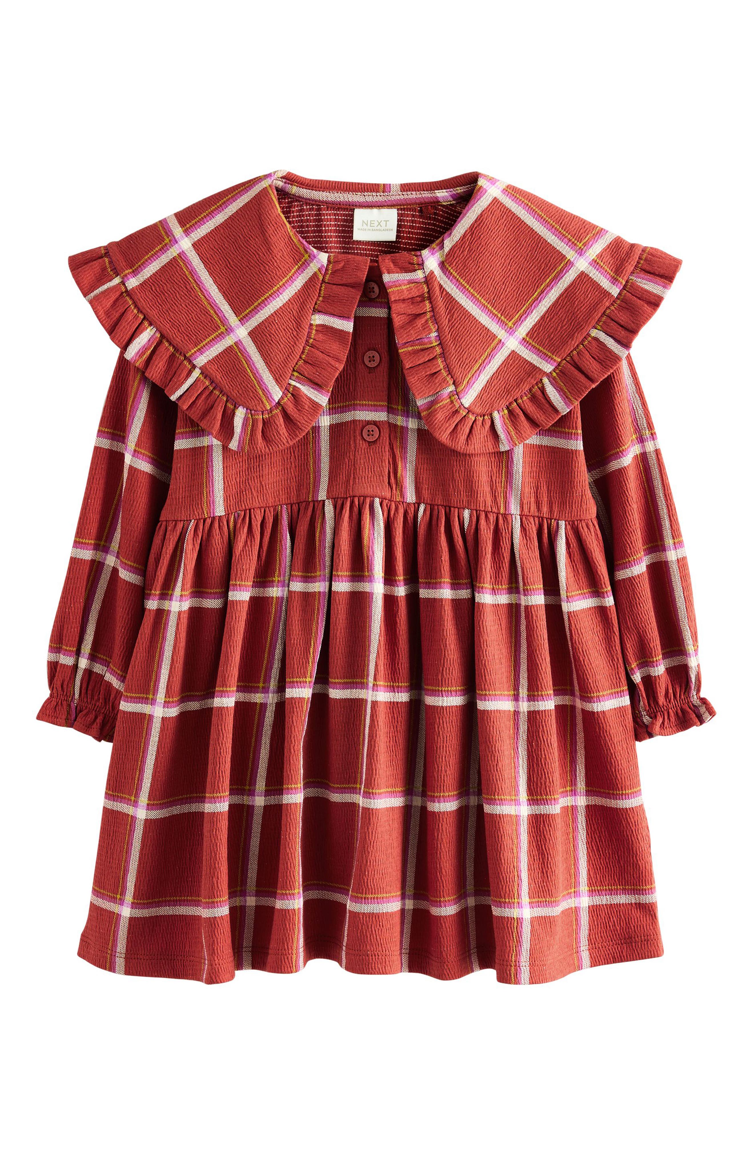 NEXT Kids' Check Collared Dress