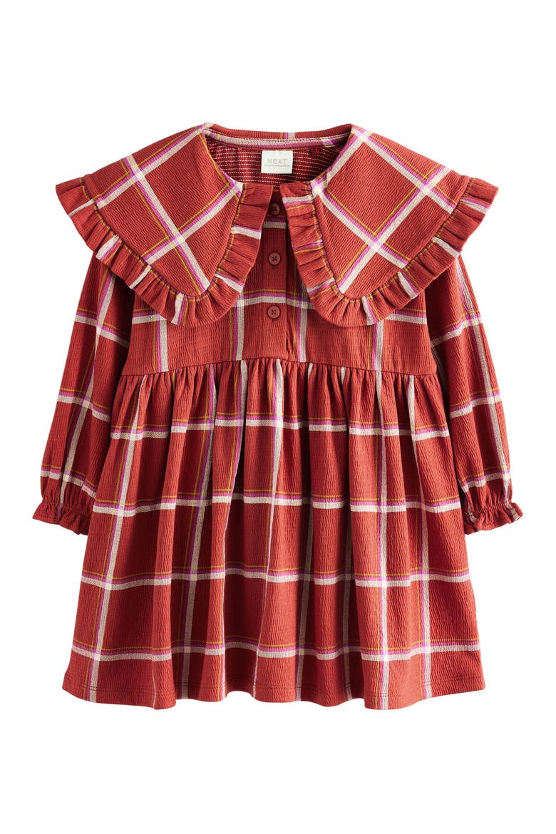 Kids' Check Collared Dress, Main, color, RED