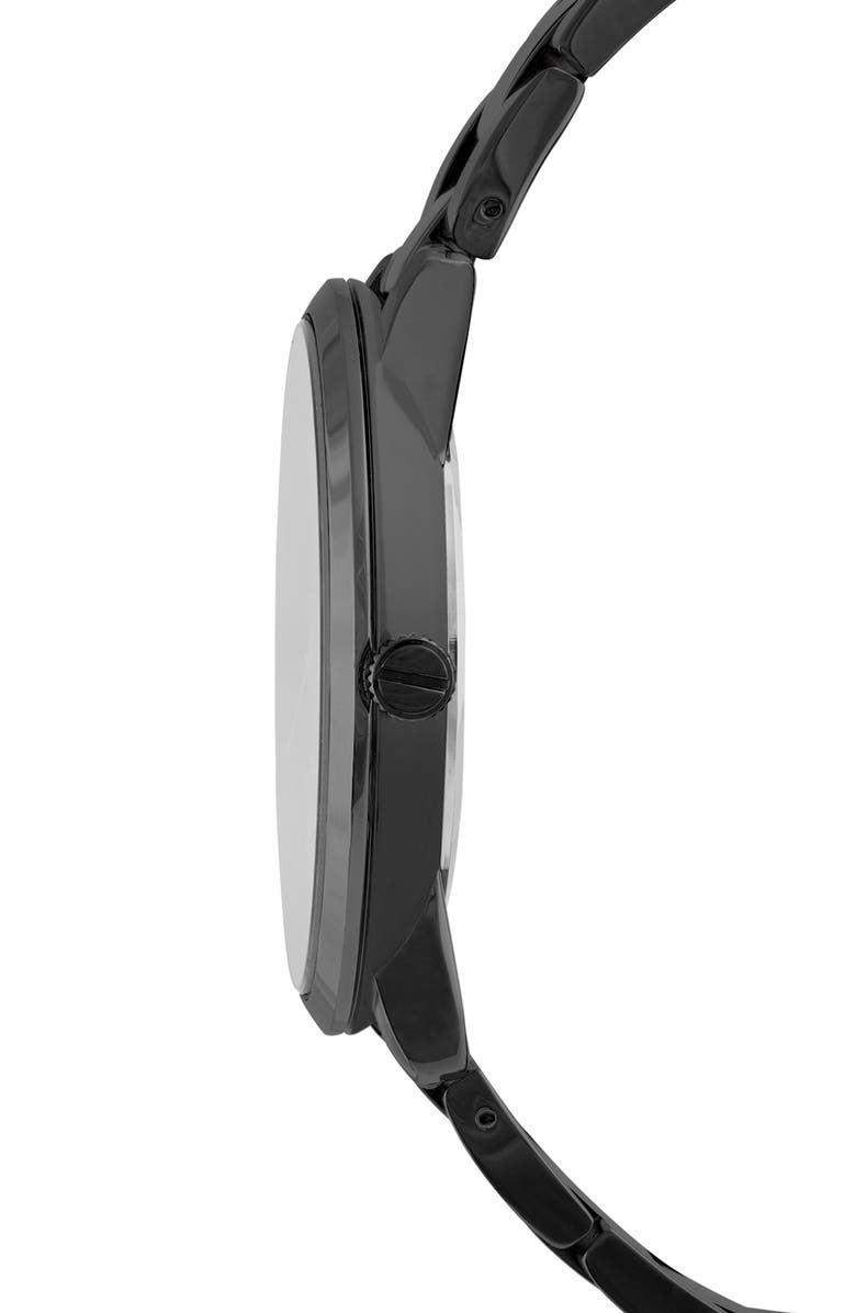 Kenneth Cole New York Diamond Dial Three Hand Quartz Bracelet Watch, 45mm, Alternate, color, Black