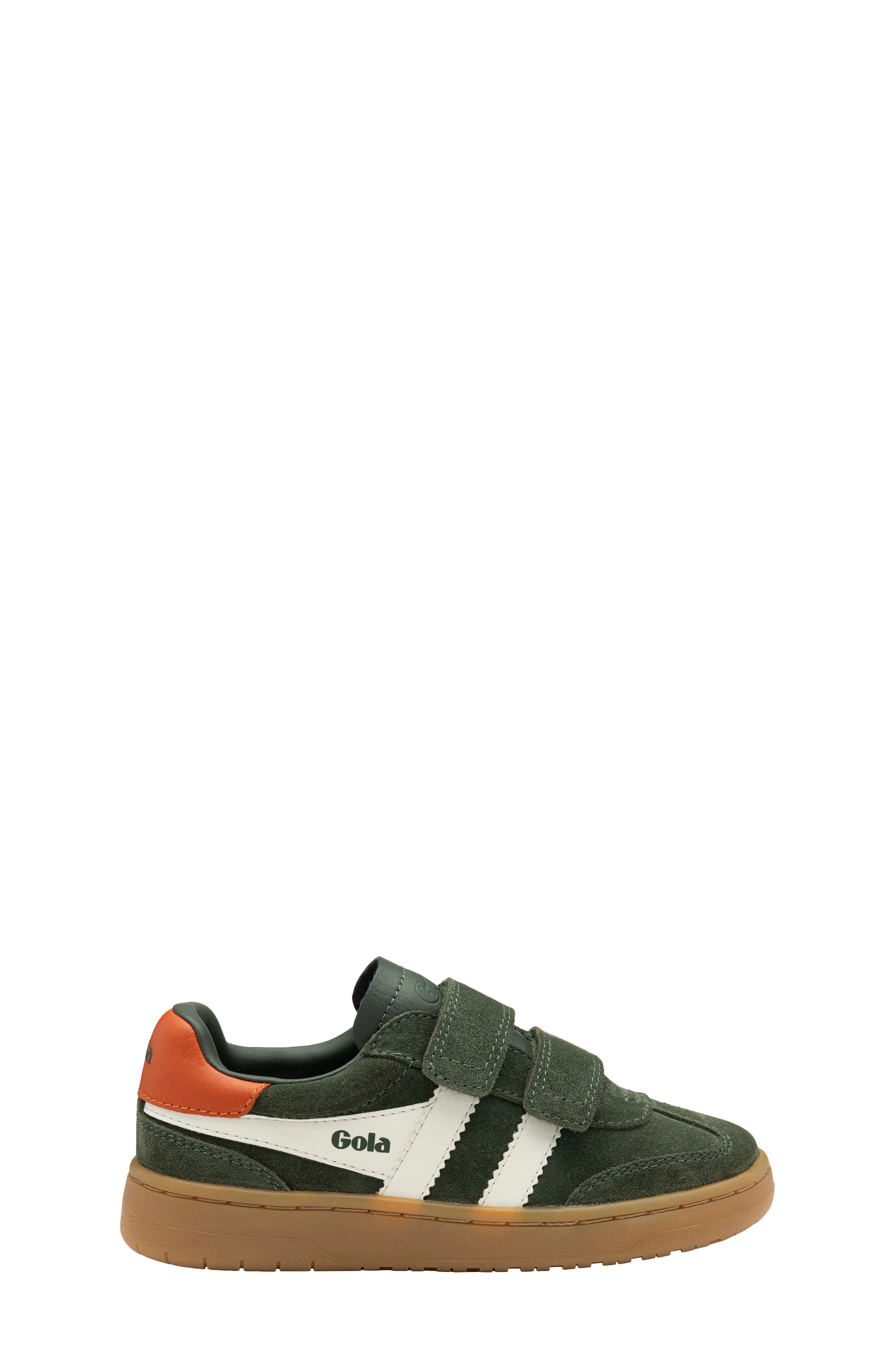 Kids' Viper Strap Sneaker, Alternate, color, DARK KHAKU/ OFF WHITE/ ORANGE