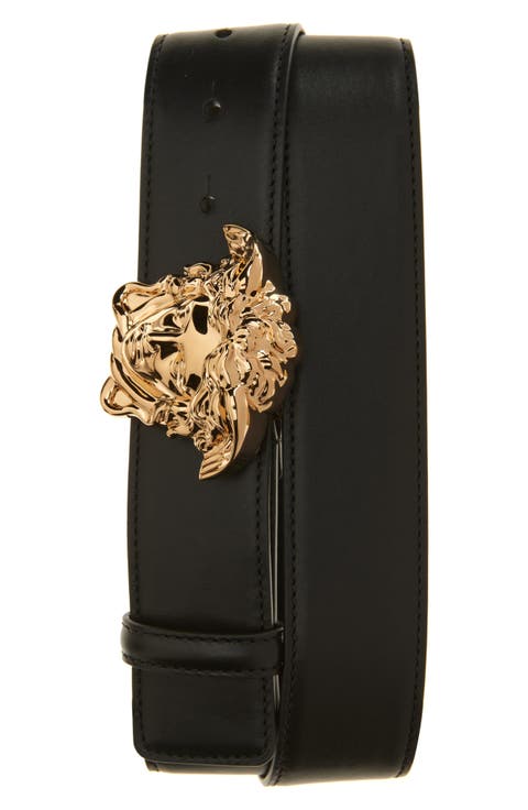 Medusa Head Leather Belt