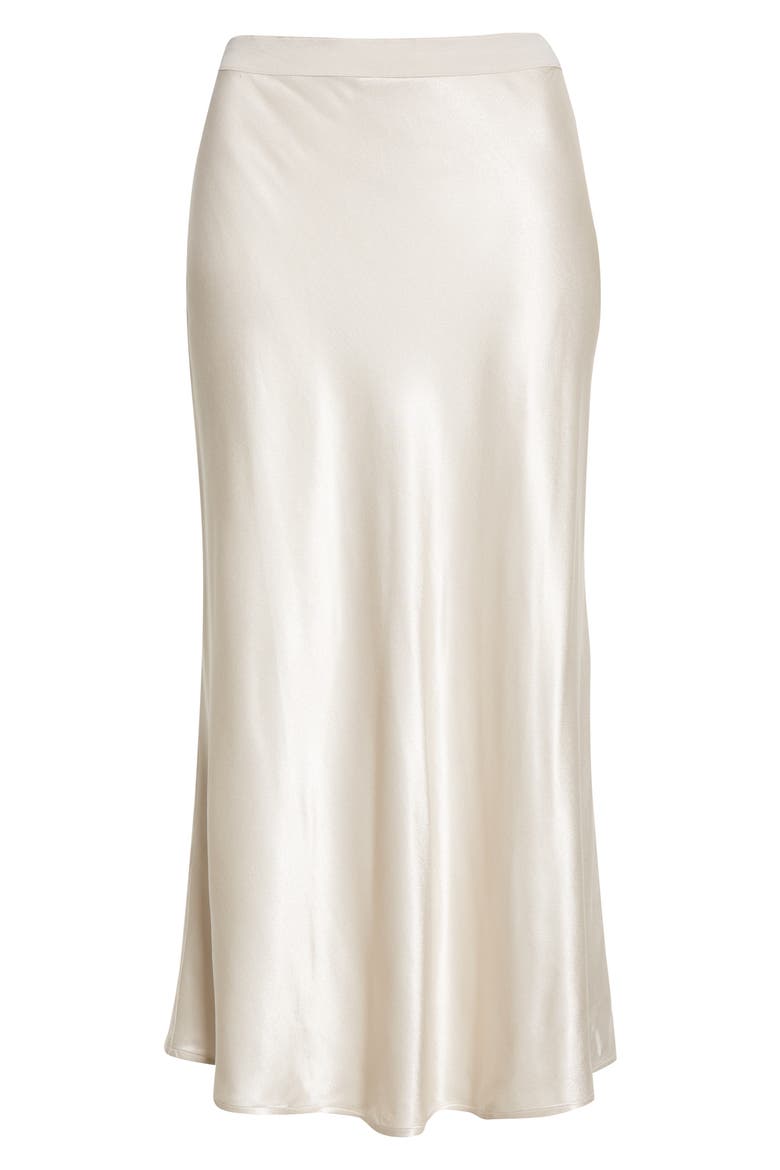 Berlin Satin Midi Skirt, Alternate, color, IVORY