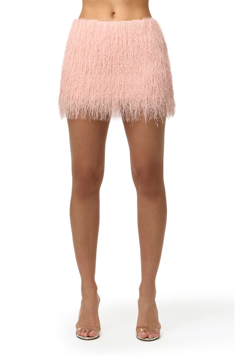 Fringe Miniskirt, Main, color, PEACH