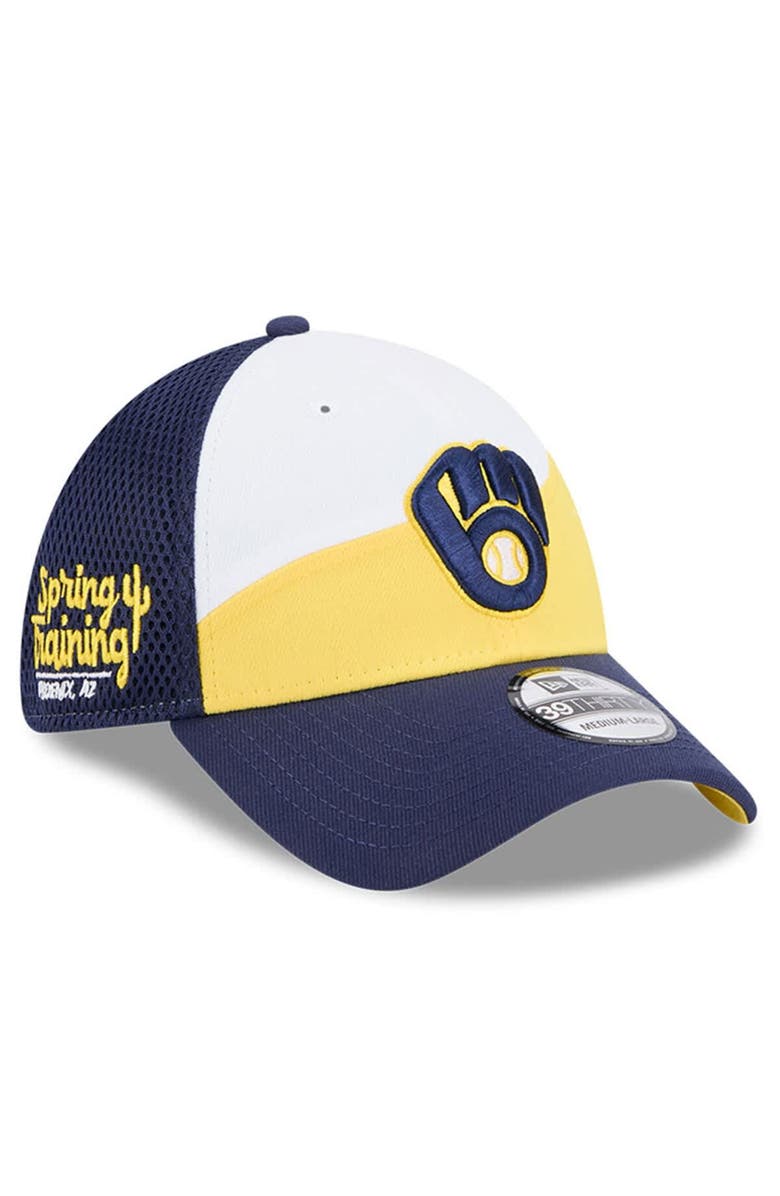 New Era Men's New Era  Yellow/Navy Milwaukee Brewers 2025 Spring Training 39THIRTY Flex Hat, Alternate, color, 