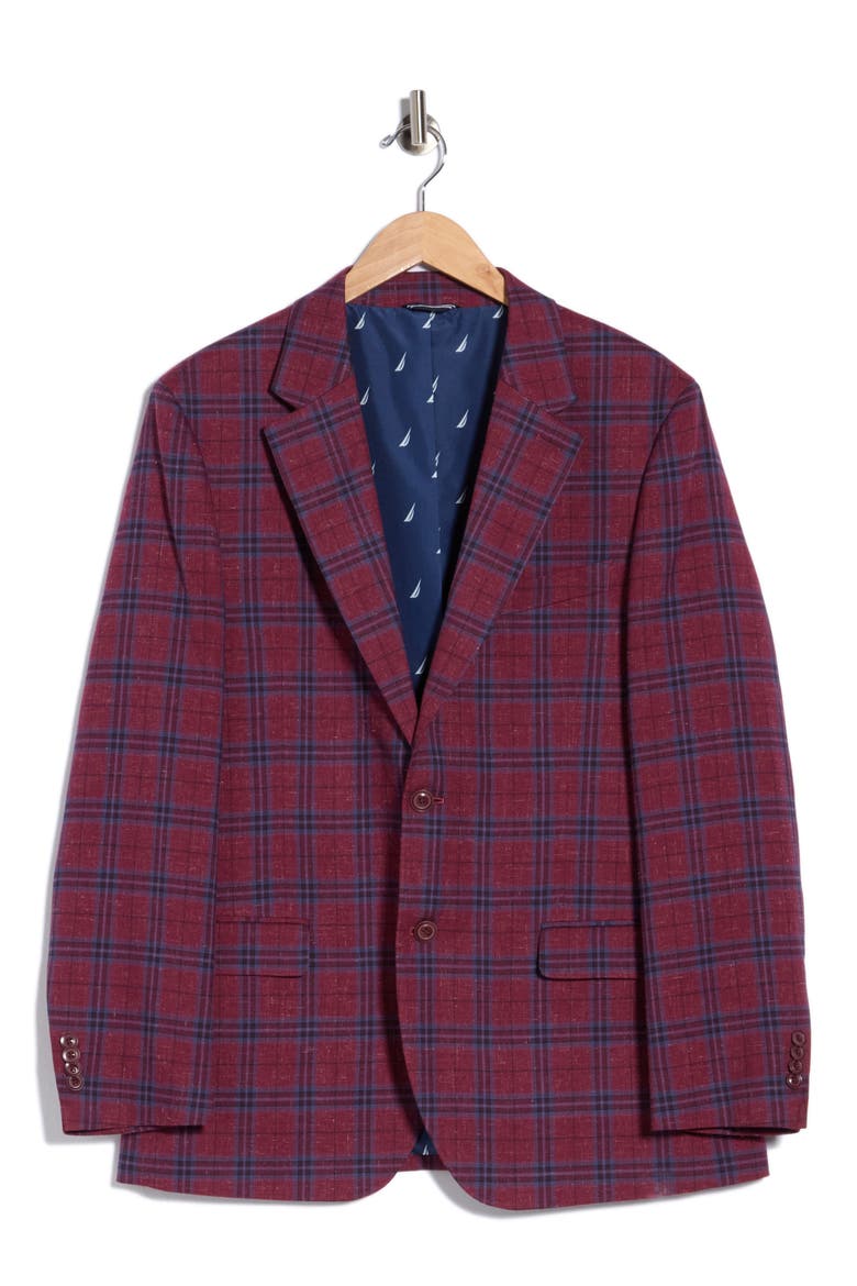 Plaid Stretch Sport Coat, Alternate, color, RED PLAID