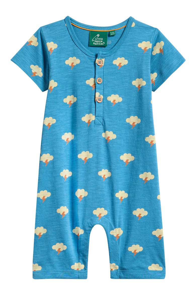 All Weather Print Romper, Main, color, BLUE