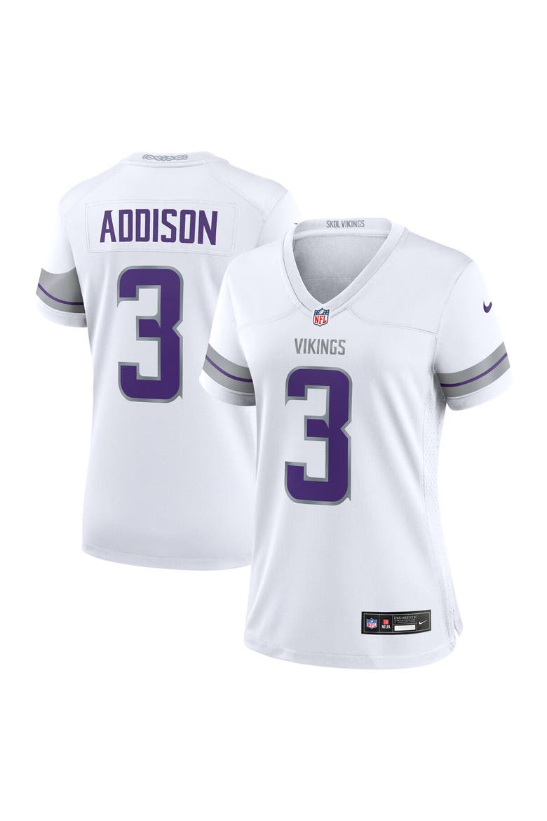 Women's Nike Jordan Addison White Minnesota Vikings Alternate Game Player Jersey, Main, color, White
