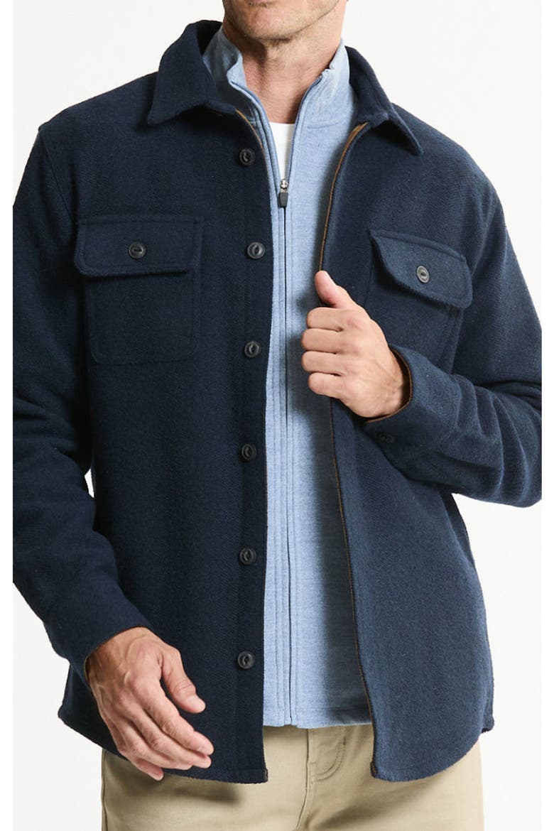 Wool Blend Overshirt, Alternate, color, NAVY