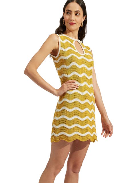 Wavy Mini Dress Avorio / Giallo