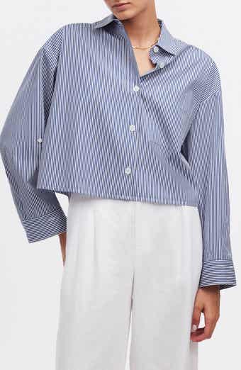 Madewell Striped Poplin Straight Hem Shirt