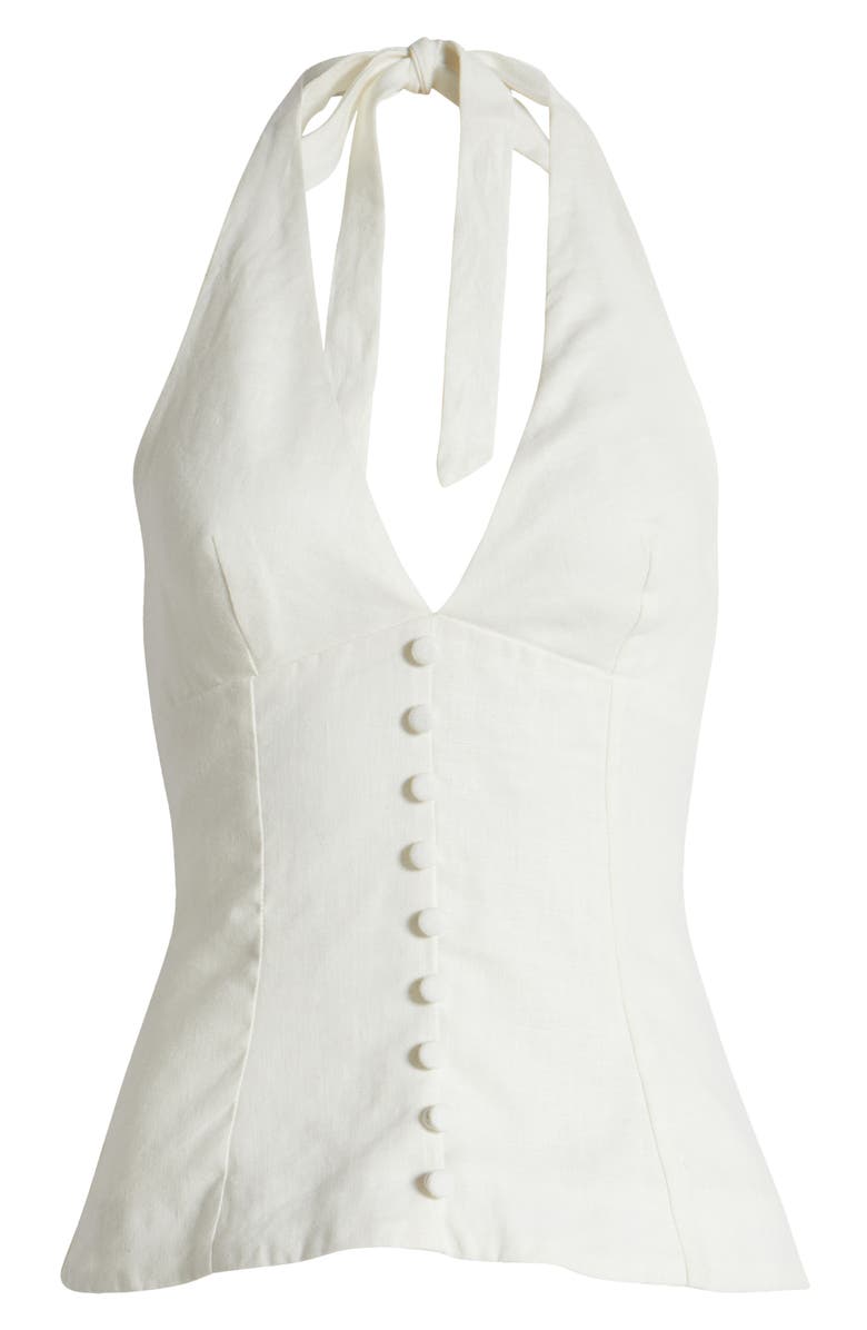 Faithfull the Brand Marie Linen Halter Top, Alternate, color, White