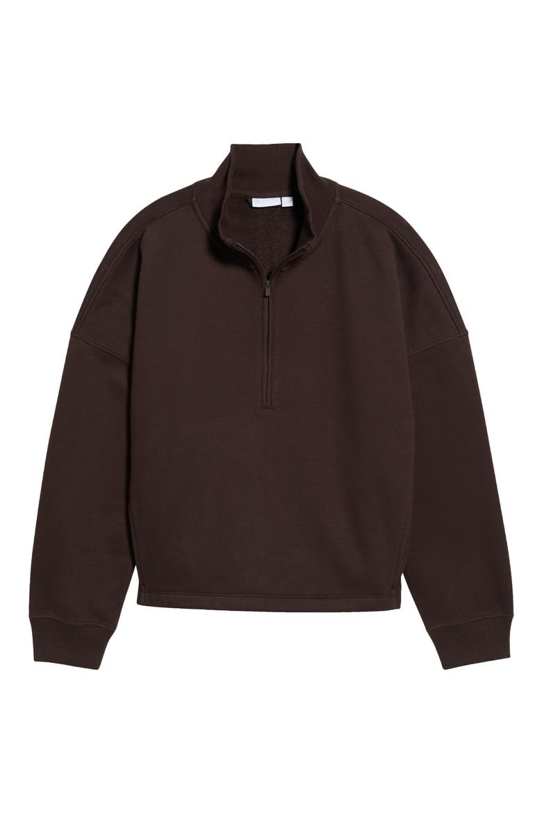 Exhale Fleece Half Zip Pullover, Alternate, color, BROWN MOLE