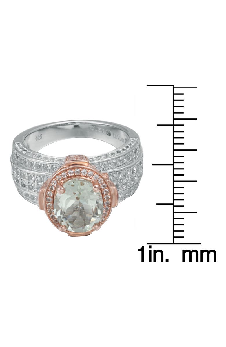 SUZY LEVIAN Two-Tone Semiprecious Stone & White Topaz Halo Ring, Alternate, color, Green