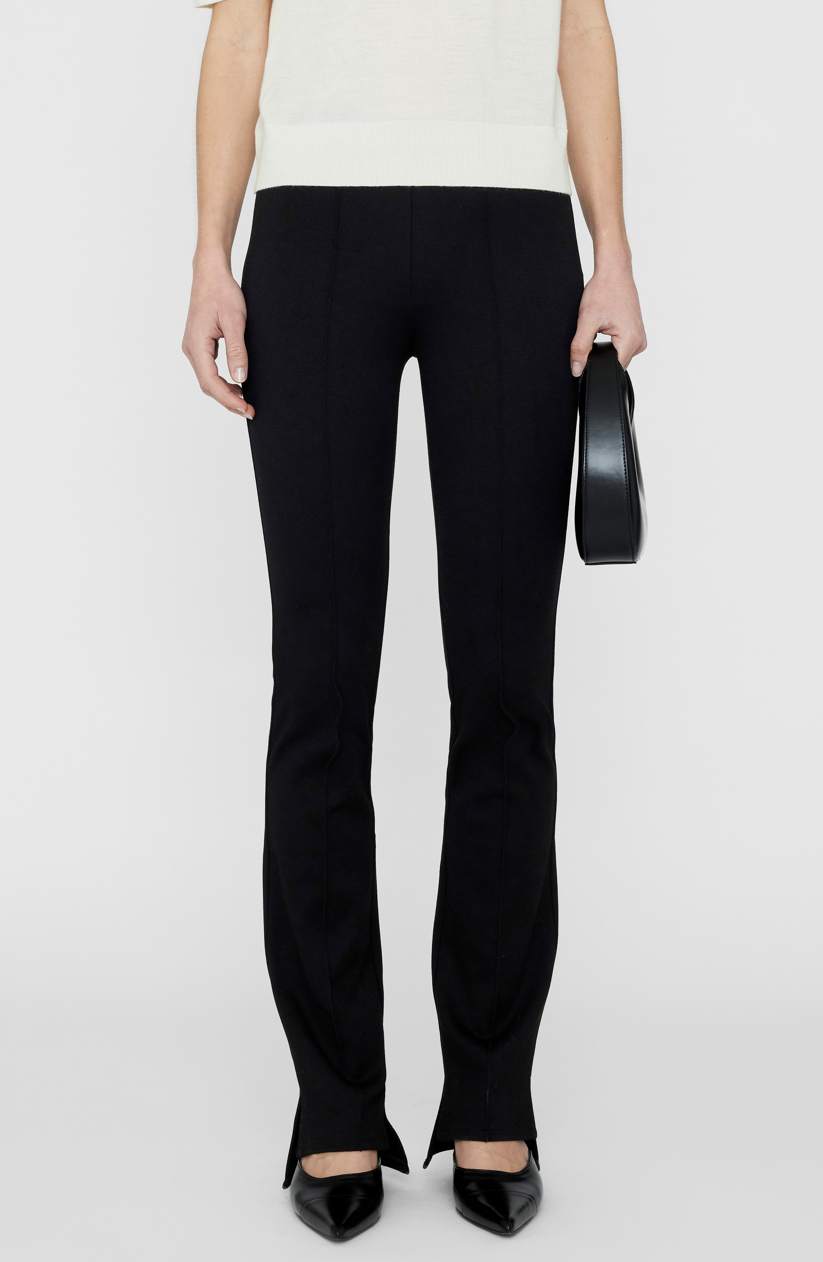 Lex High Waist Pintuck Slim Flare Ponte Pants