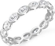 Crislu Oval Cut Cubic Zirconia Eternity Band