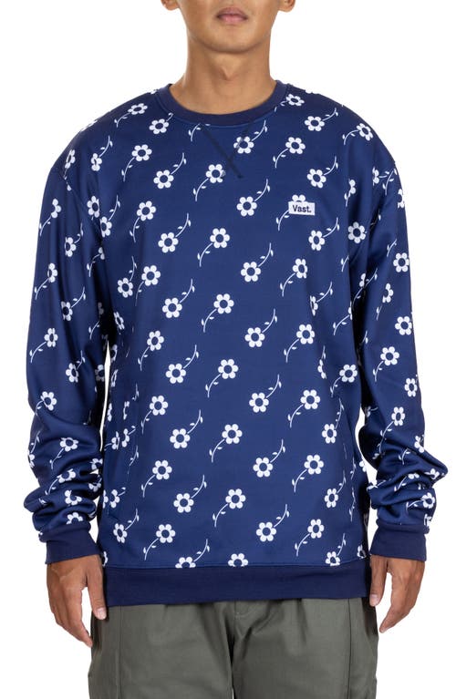 Vast Floral Print Recycled Polyester Sweatshirt In Navy